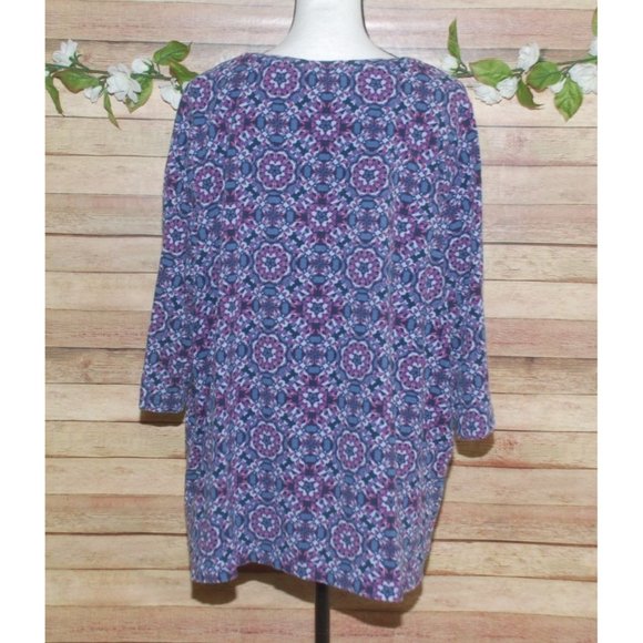 Catherines Blue and Purple Patterned Blouse - Picture 5 of 8